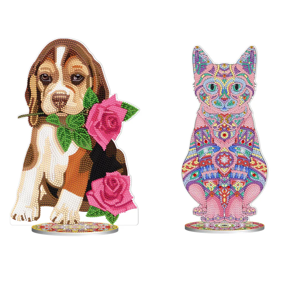 Cute dog cat DIY Diamond Painting Kit Easter egg bunny Desktop Decoration Mosaic Embroidery Dot Diamond Home Decoration Gift