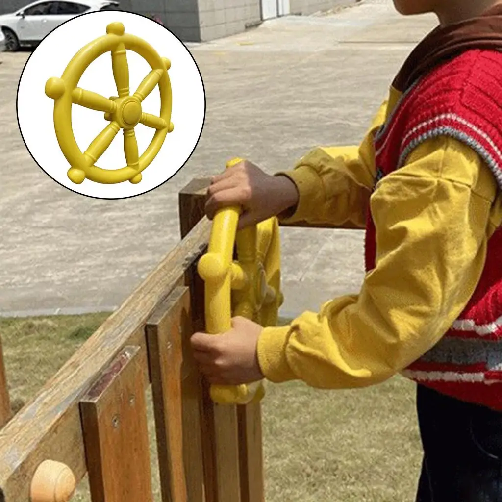 

Pretend Pirate Ship Wheel for Swing Set Outdoor Playhouse Playset Backyard