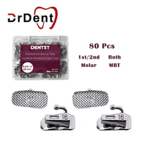 drdent 80pcs dental metal mesh base roth 0 022 orthodontic 1st molar buccal tube non convertible