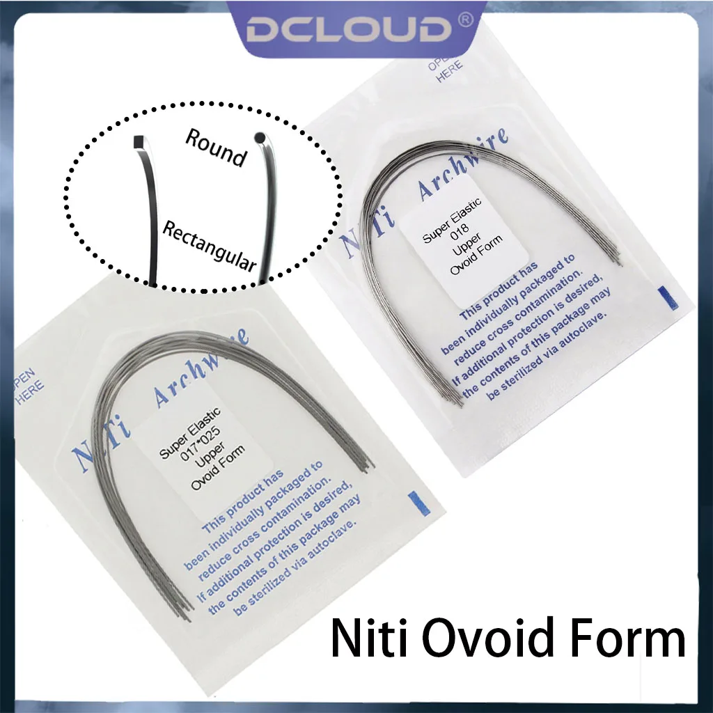 

DCLIUD 10Pcs/Pack Dental Orthodontic Arch Wires Niti Ovoid Form Super Elastic Archwires Round Rectangular Dentistry Accessories
