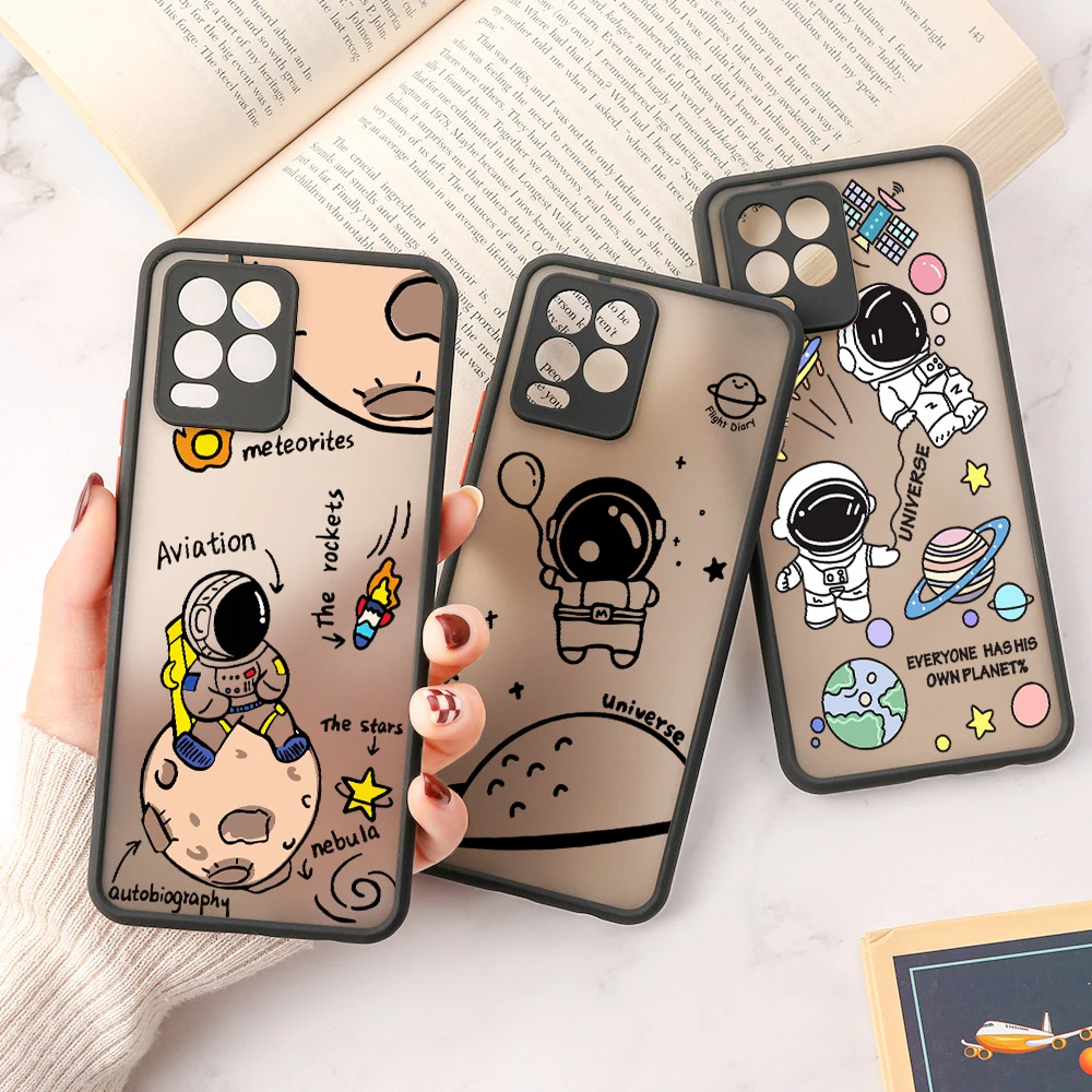 

Case for Realme 8 Pro Case Realme C21 C21Y C25 C20 C15 V13 GT NEO2 PC Funda OPPO A54 A74 A15 A9 A5 2020 Astronaut Painted Cover