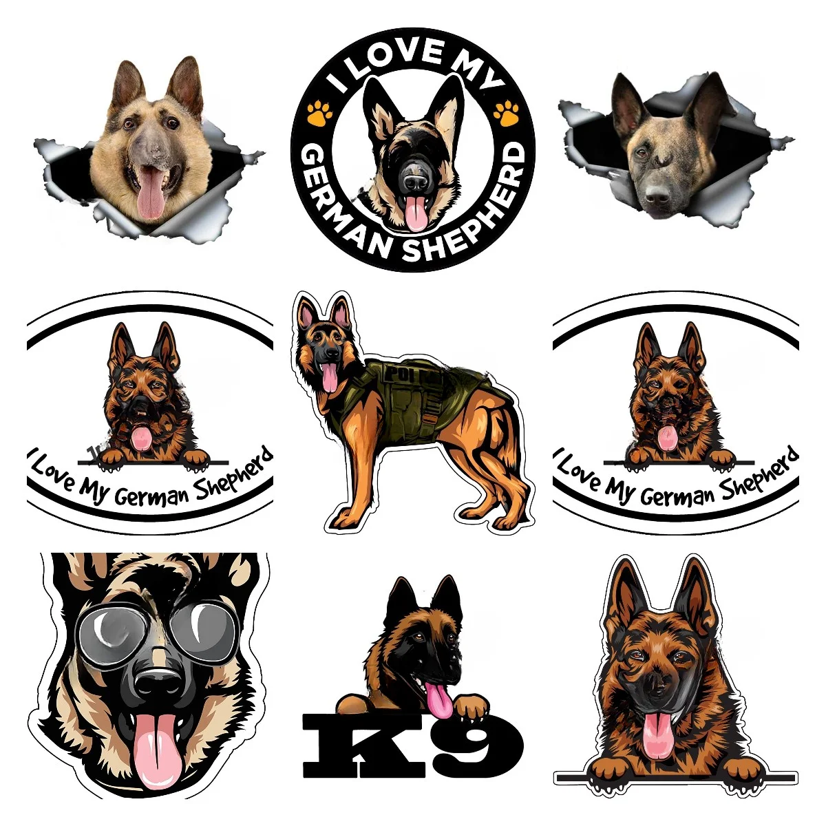Водонепроницаемые наклейки JPCT Я люблю мою немецкую овчару стикеры для