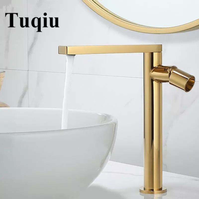 

Basin Faucet Gold Bathroom Faucet Single handle Basin Mixer Tap Hot and Cold Water Faucet Brass Sink Water Crane New Arrivals