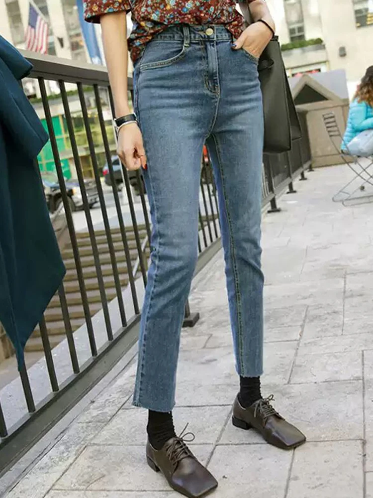 

High-waisted Jeans Women's 2022 Spring Washed Y2k Cargo Pants Aesthetic Black Straight Leg Streetwear Boyfriend Jeans for Women