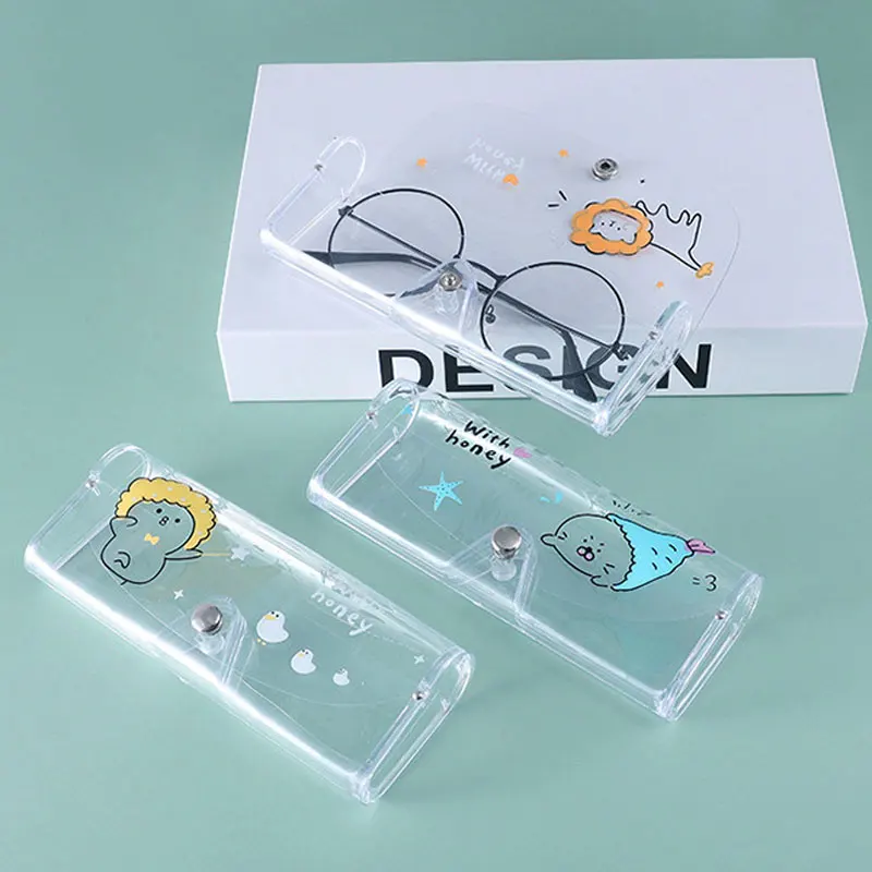 

Cute Travel Women Transparent PVC Eye Glasses Box Bag Case Protection Holder Carry Box Eyewear Accessories 1Pc Sunglasses Box