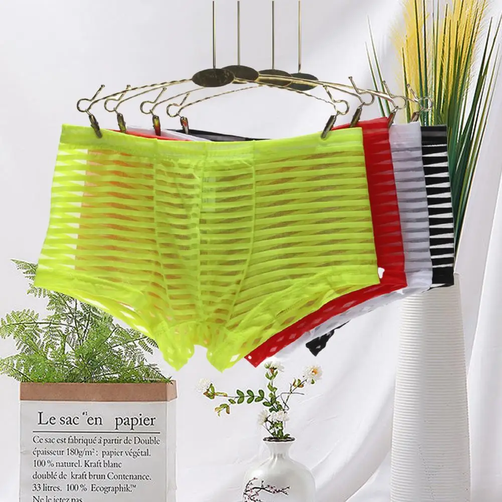 

Men Underpants Sweat Absorbing Sweat-wicking Transparent Male Clothing Nylon Men's Underwear Boxers