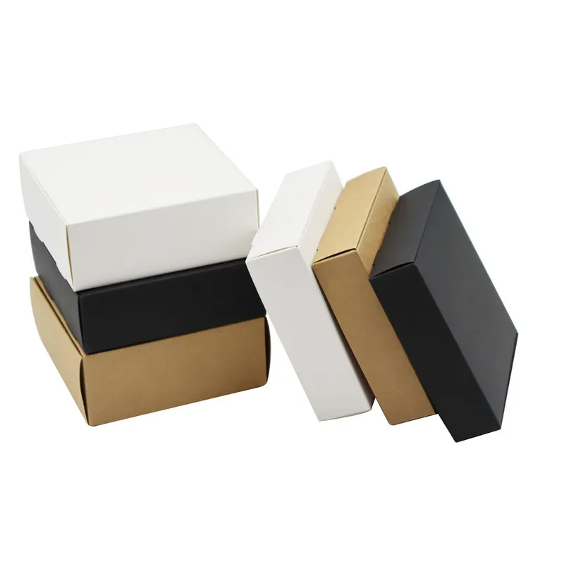 50 шт. Подарочная коробка из крафт-бумаги черно-белая |