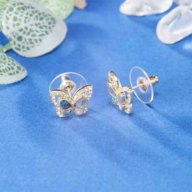 Креативные новые серьги-гвоздики в форме бабочки из нержавеющей стали и меди с