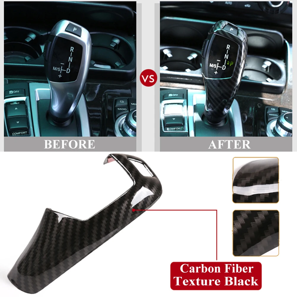 

1PCS ABS Carbon Fiber Style Car Gear Shift Cover Sticker Fit For BMW E60 E70 X5 X6 наклейки на авто Purchasing