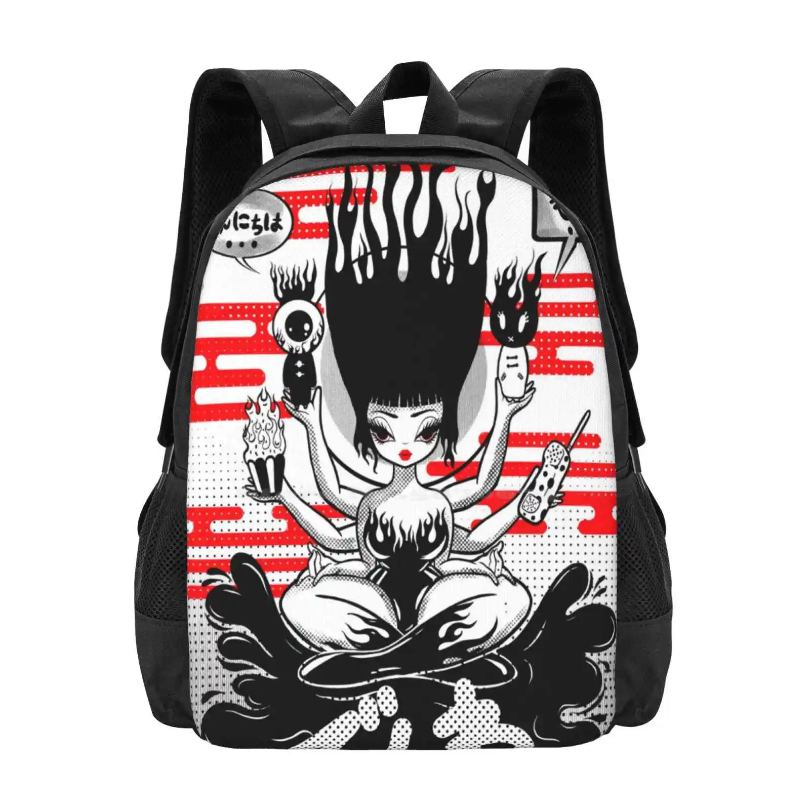 

Communication Backpacks For School Teenagers Girls Travel Bags Manga Anime Japanese Art Ukiyoe