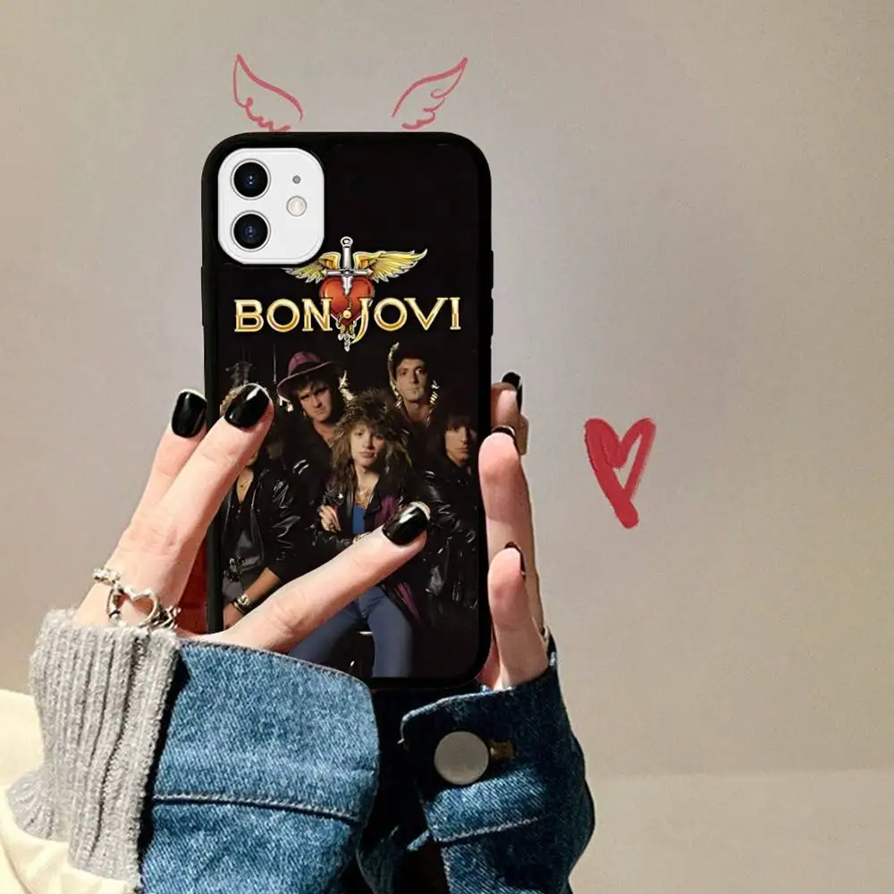 Винтажный чехол для iPhone 17, 16, 15, 14, 13 Pro, 12, 11 Pro Max с изображением рок-группы B-Bon J-Jovi, жесткий PC+TPU, задняя крышка (art.: 3920da4bea2f3) - 3920da4bea2f3