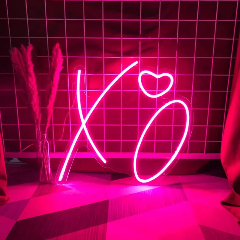 X&O Neon Sign Custom Wedding Logo Home Party Decor Customize Name Neon Led Light Sign Bar Pub Cave Club Wall Hanging Decoration