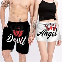 angel and devil 3d all over printed couple matching mens womens shorts quick drying beach shorts summer beach swim trunks