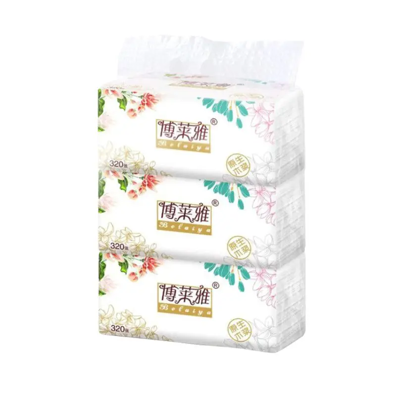 

3-Ply Tissue, Soft Paper, 320 Tissues per Pack, Household Toilet Paper, Soft Skin-Friendly Paper Towels