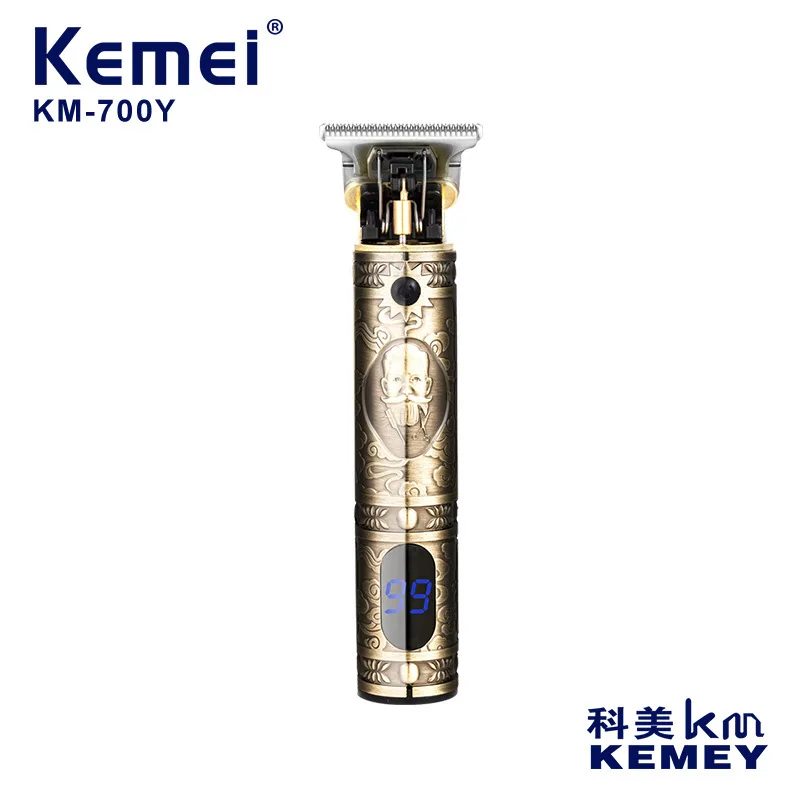 

kemei hair trimmer KM-700Y USB rechargeable hair clipper haircut machine oilhead clipper engraving hair carving whitening LCD