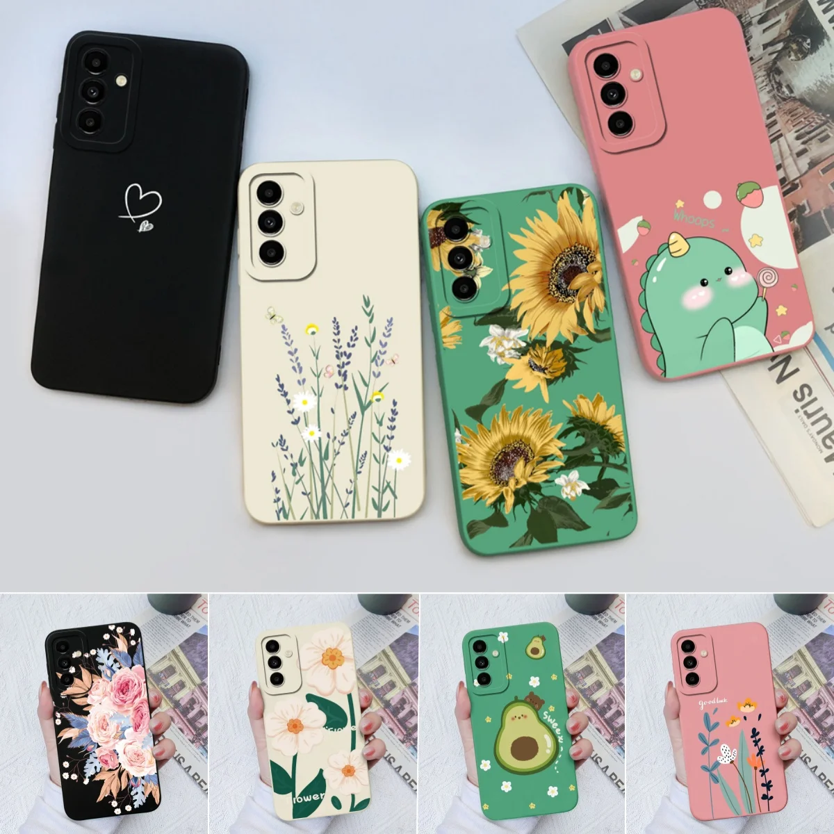 Чехол для телефона Samsung Galaxy A24 A34 силиконовый чехол с сердечками и защитой от