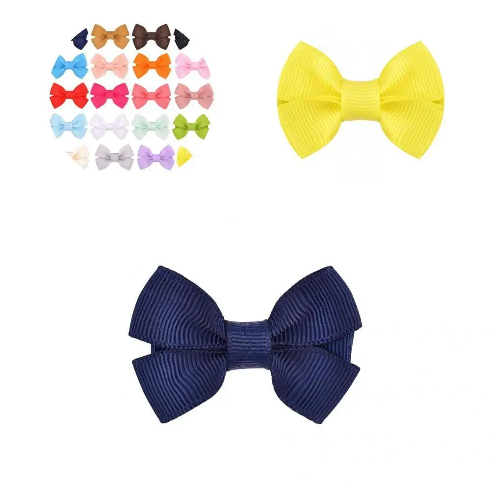 

20Pcs Charming Baby Girls Bowknot Barrettes Girls Hairpins Fabric Lightweight