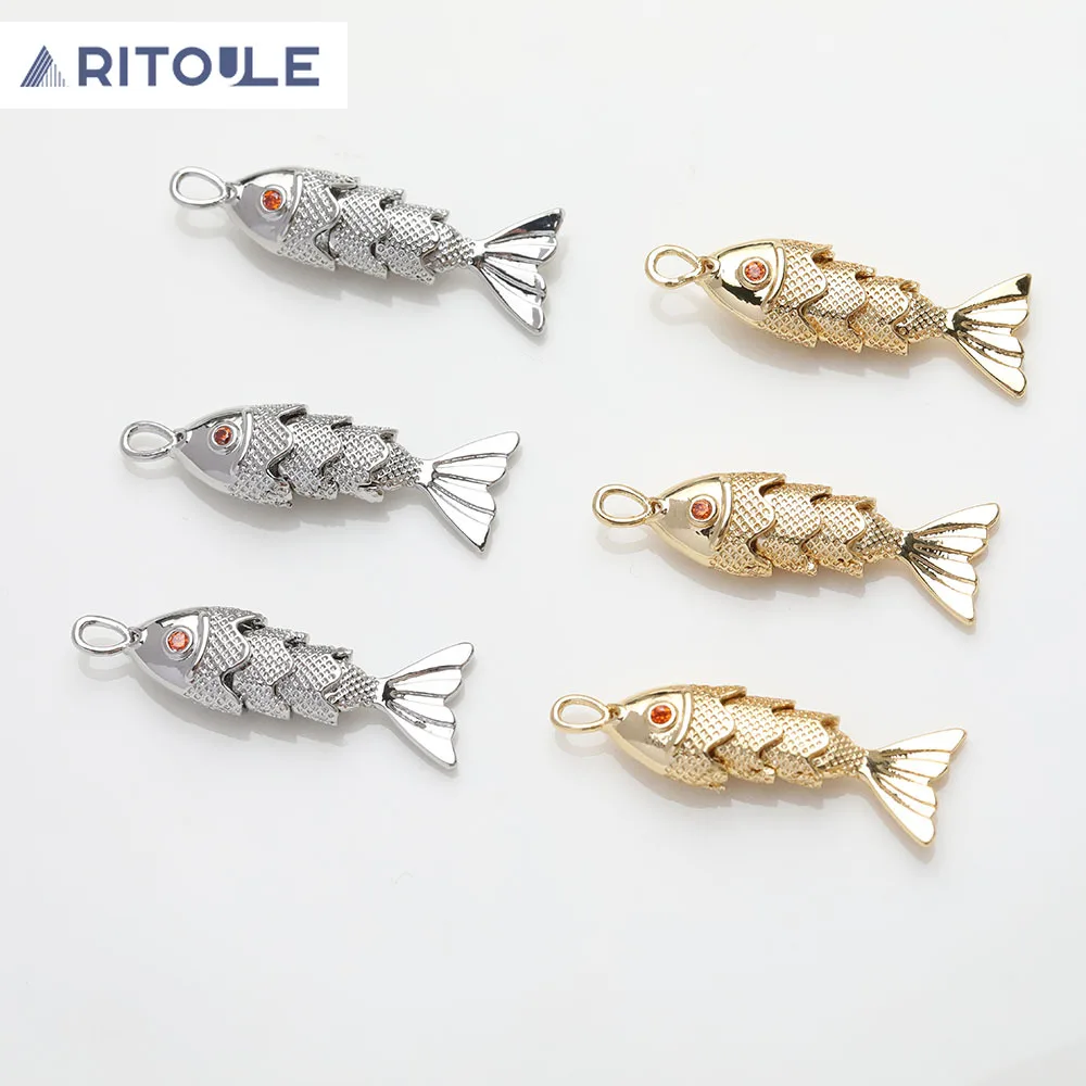 

Подвеска для рыбы и маленькой рыбы, 14 к, с гальваническим покрытием