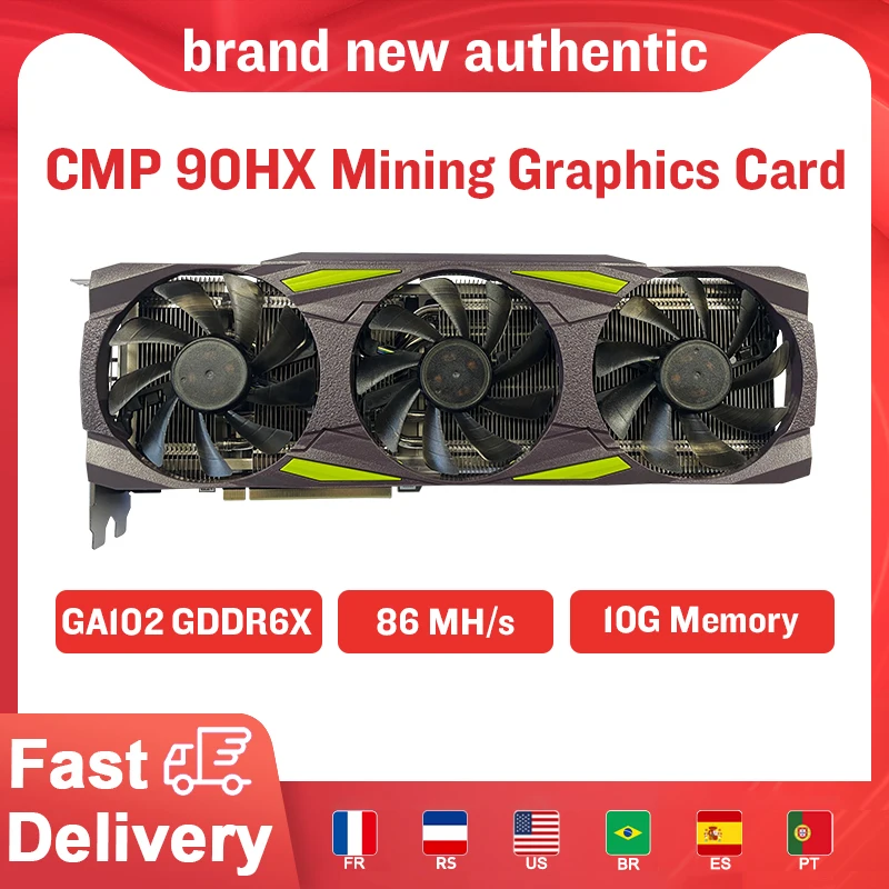 

NVIDIA CMP 90h x 10gb профессиональная графическая карта для майнинга cmp 90hx -- 86mh/s совершенно новый графический процессор для eth и т. Д., графические ка...