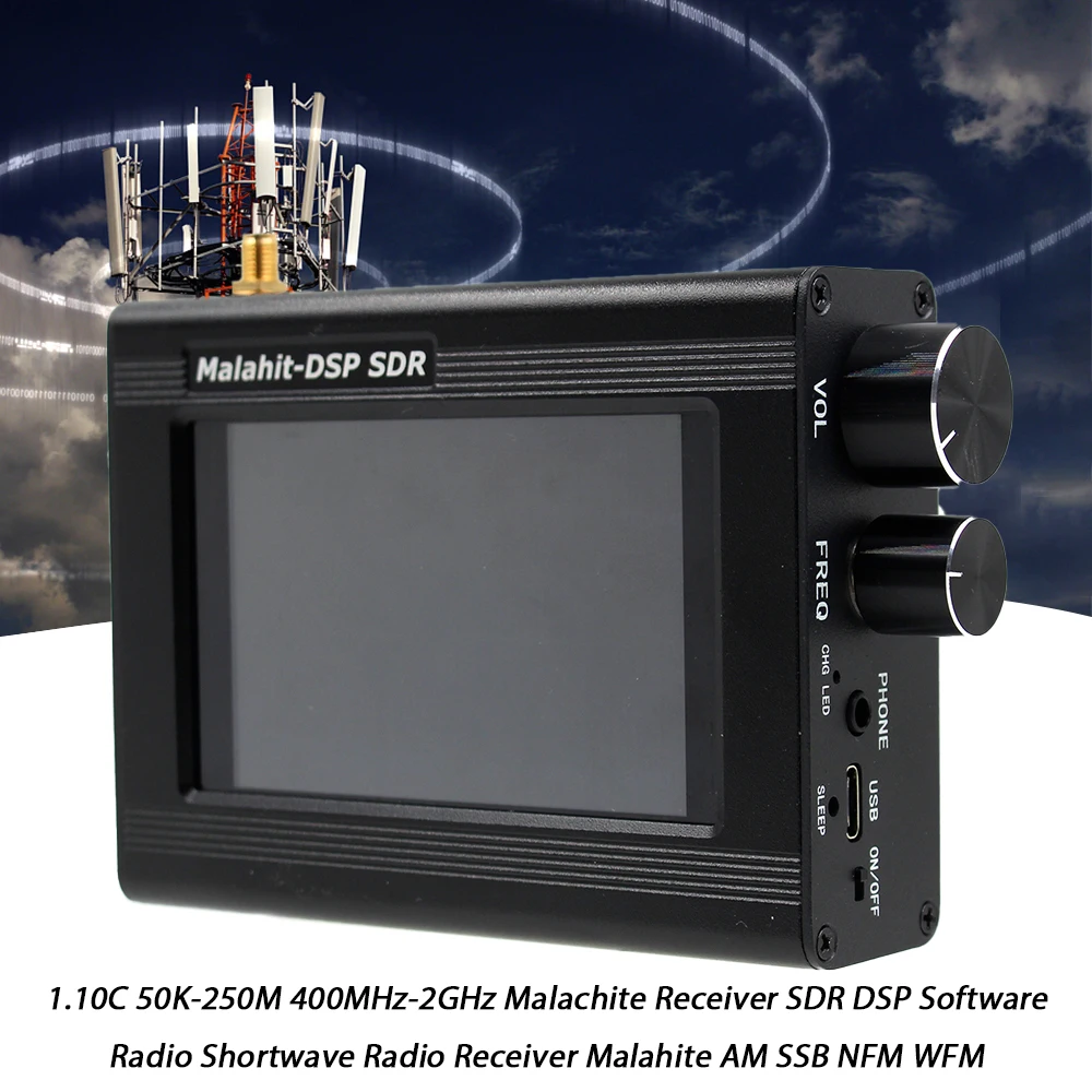 

1,10c SDR DSP Малахитовый приемник 50K-250M 400 МГц-2 ГГц, по, радиоприемник для коротких волн, malhite AM SSB NFM WFM программное обеспечение