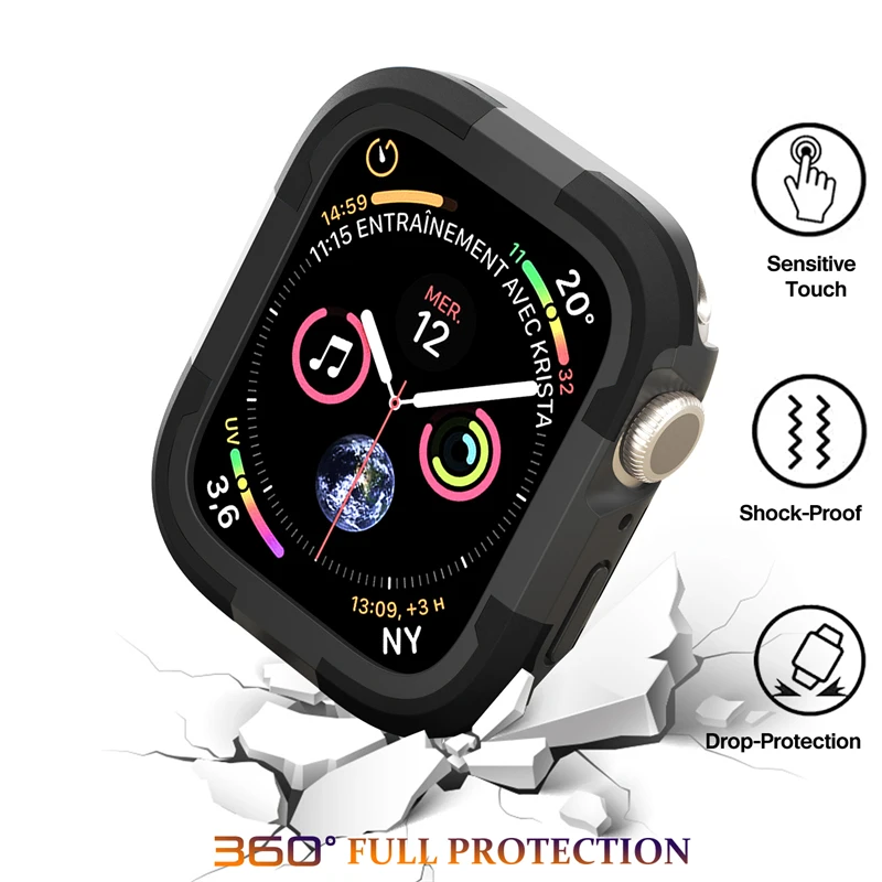 Case For Apple Watch protection 7 8 45mm 41mm 49mm 44mm 40mm Skeleton case Screen Protector Case iWatch series 5 SE 6 7 8 Ultra