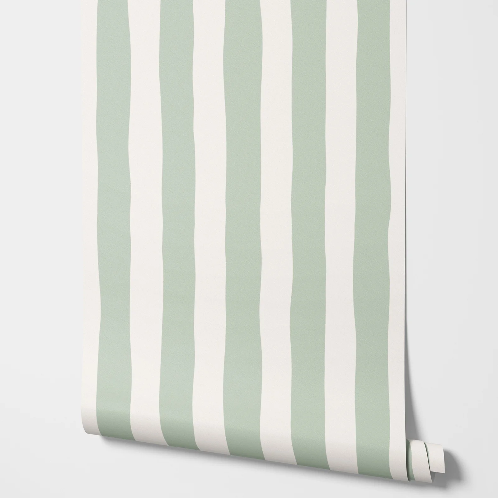 Фото Съемные обои Sage Green Stripes, классические полосатые обои зеленого и белого цвета для детской комнаты, арендские обои для детской комнаты №4