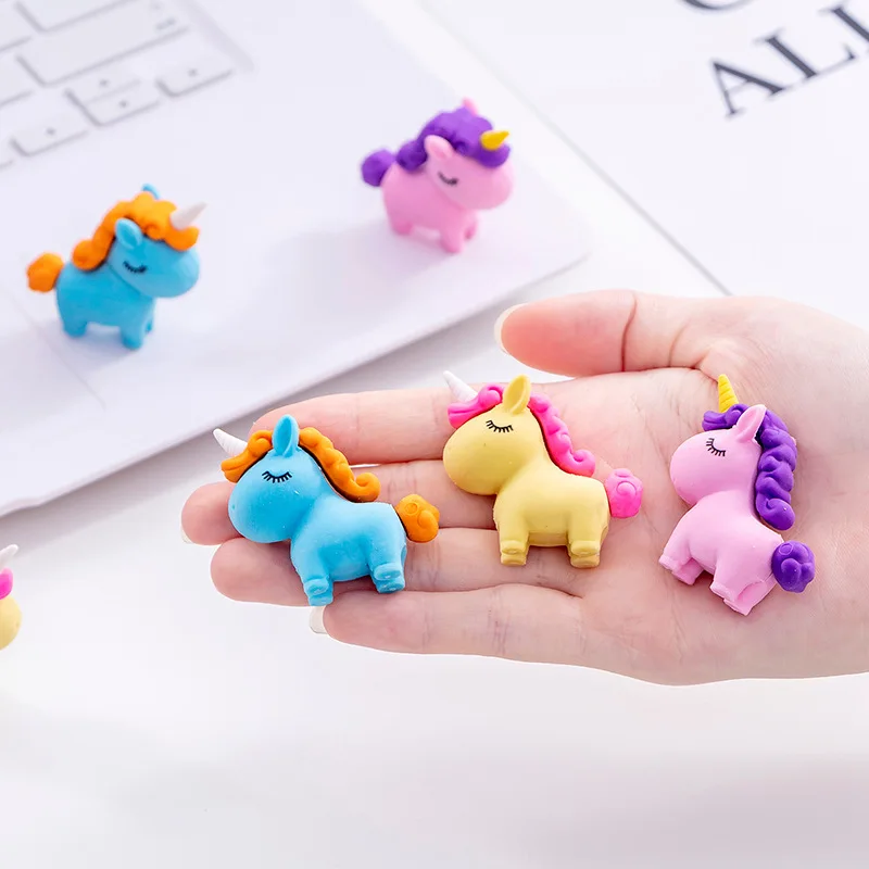 

1 PCS Cute Kawaii Unicorn Eraser Children Erasers for Kids Gift Novelty Creative Pencil Rubber Student School Office Supplies