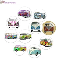 bus round photo glass cabochon demo flat back making findings 20mm snap button n0201