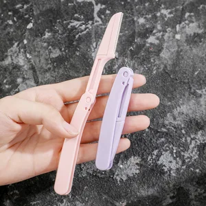 Eyebrow Trimmer Razors Sciss Bade Shaver for Women Folding Attachment Beginner Makeup Tools 3 boxes 