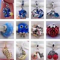 2022 summer ocean octopus pendants shell fish charms 925 sterling silver bead fit original pandora bracelets women jewelry gift