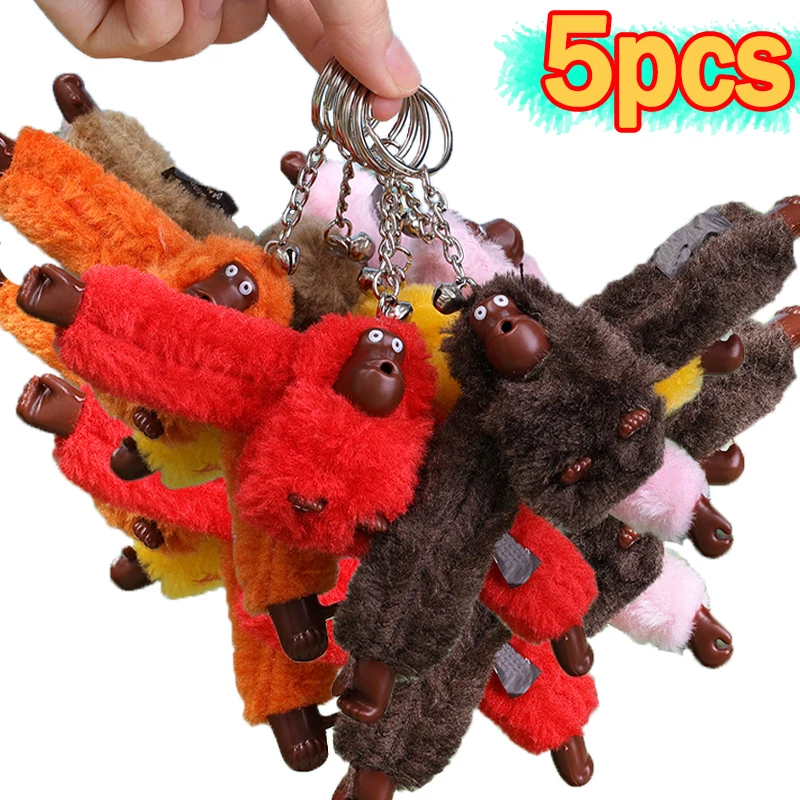 

1/5pcs Plush Long Arm Monkey Keychains Unisex Kids Cartoon Animal Bag Pendants Cute Gorilla Backpack Key Ring Decoration Gifts