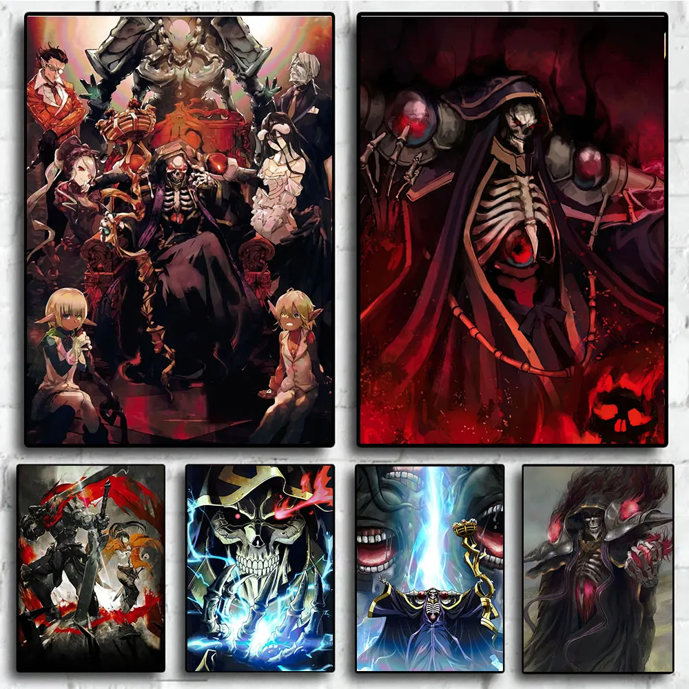 

Japanese Fantasy Adventure Anime Poster and Print Overlord Character Canvas Painting Wall Art Picture For Living Room Home Decor