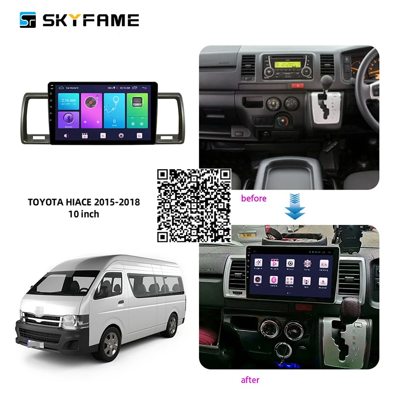 

Автомагнитола SKYFAME 4 + 64G для Toyota Hiace 2004-2019 Android, мультимедийная система