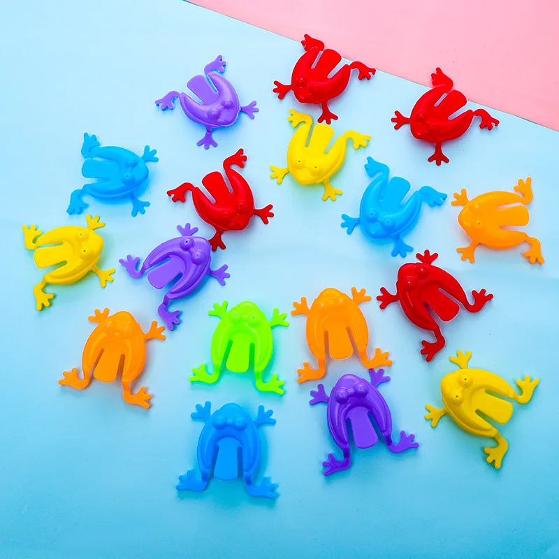 

50Pcs Jumping Frogs Toys Mini Transparent Plastic Children Finger Action Training Toy Birthday Party Favors Little Gifts