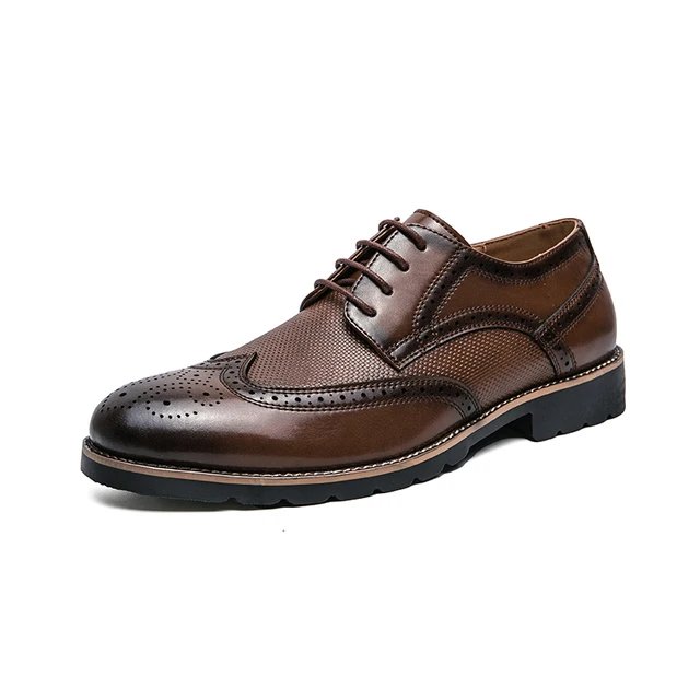 Handmade Mens Wingtip Oxford Shoes Grey Leather Brogue Men's Dress Shoes Classic Business Formal Shoes for Men Zapatillas Hombre 3