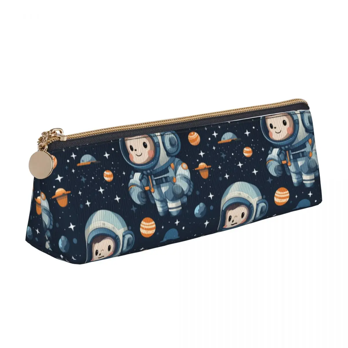 Case Saturn Lights Kawaii Zipper Pencil Box Boy Girl School Leather Pen Organizer
