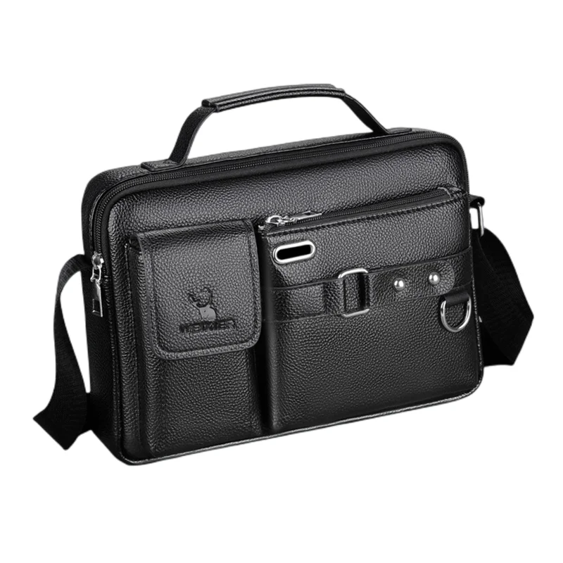 

High Quality Men's Ipad Computer Bag Leather Handbag Business Men's Shoulder Bag Messenger Bag Work Travel Document Storage Bag