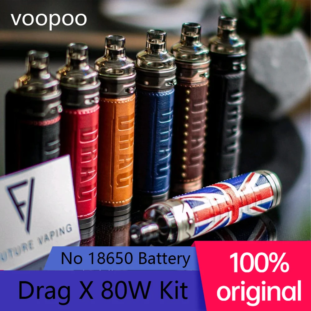 

Original Voopoo Drag X 80W Kit PnP Coils VM6 VM5 VM4 VM3 VM1 No 18650 Battery Vape Electronic Cigarette Accessory Kit Atomizer