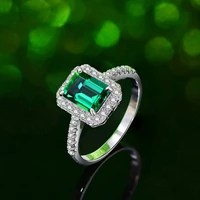 100 s925 sterling silver new 1 5ct emerald premium womens ring 68 fashion retro wild ring womens wedding jewelry gift