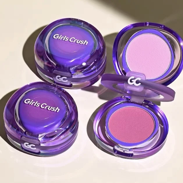 Двухцветные румяна GirlsCurh для щек матовая пудра осветляющая контроль жирности