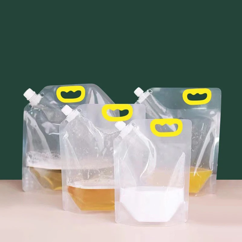 1Pc 1/1.5/2.5/5/10L Reusable Clear Drinking Bags Drinks Flasks Liquor Bag Plastic Liquor Spout Bags For Beer Heavy Duty Drinks
