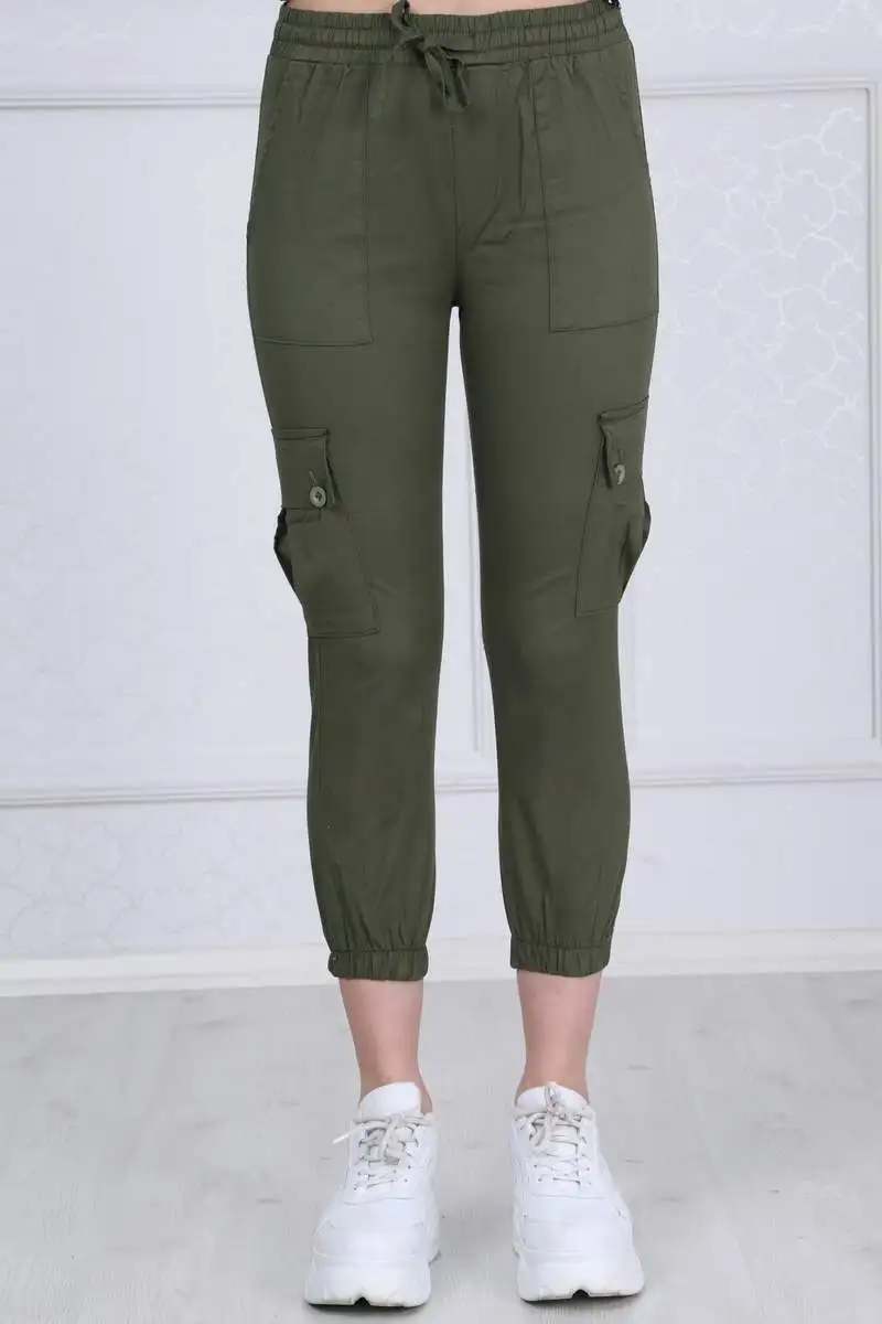 

Summery Jogger Cargo Pocket Detail Pants Khaki