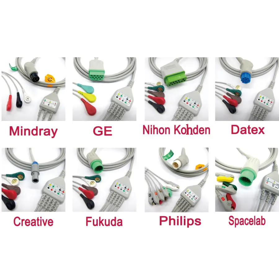 Цельный кабель ЭКГ с 5 кнопками для монитора пациента GE Datex