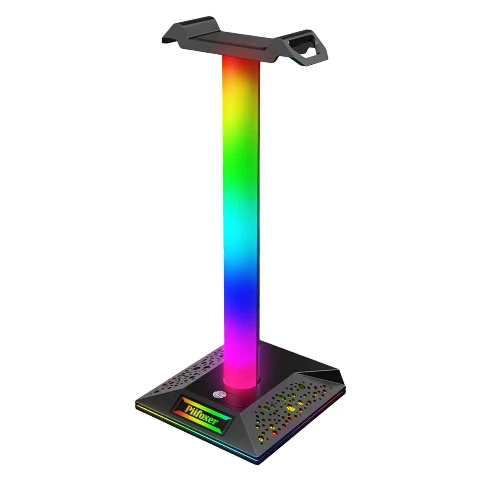 

RGB Headphone Stand 3.5mm with 2 USB Ports Organizer Lighting Headset Holder for Laptop
