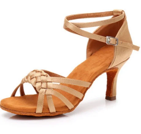 

1pair/lot Women's Latin Dance Shoes Ballroom Salsa Dance Shoes Tango Ladies Girls Satin Dancing indoor soft Shoes