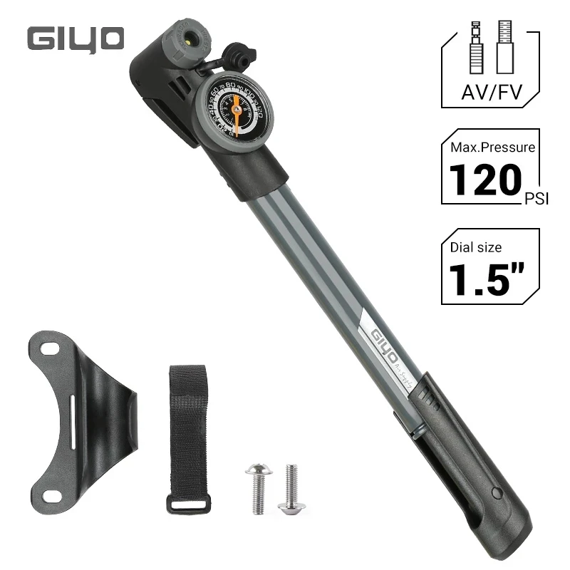 

GIYO Portable Bicycle Pump 120PSI MTB Mountain Road Bike Tire Pump Schrader Presta Valve Cycling Hand Pump Bicycle Air Inflator