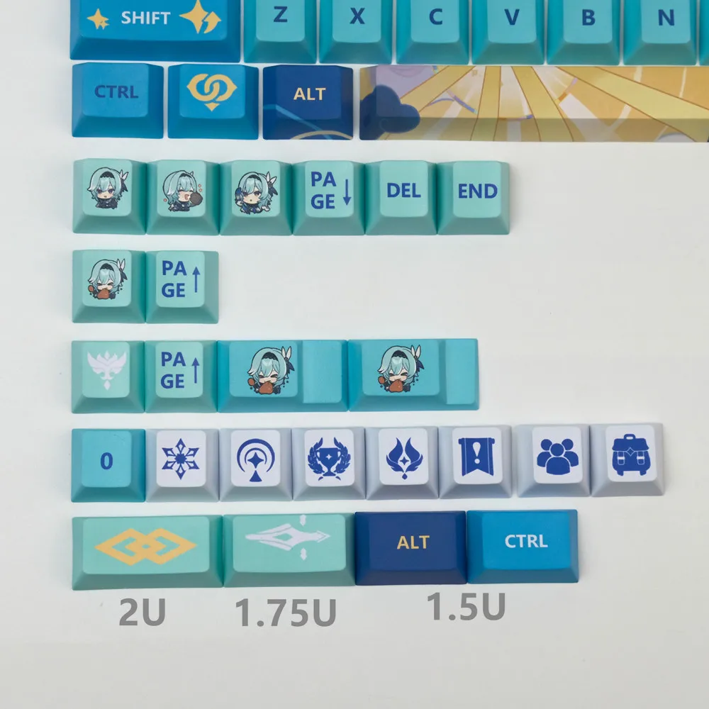 Голубая крышка для клавиш с дизайном Rollence PBT Cherry Mx Gateron Kailh Box Механическая игровая