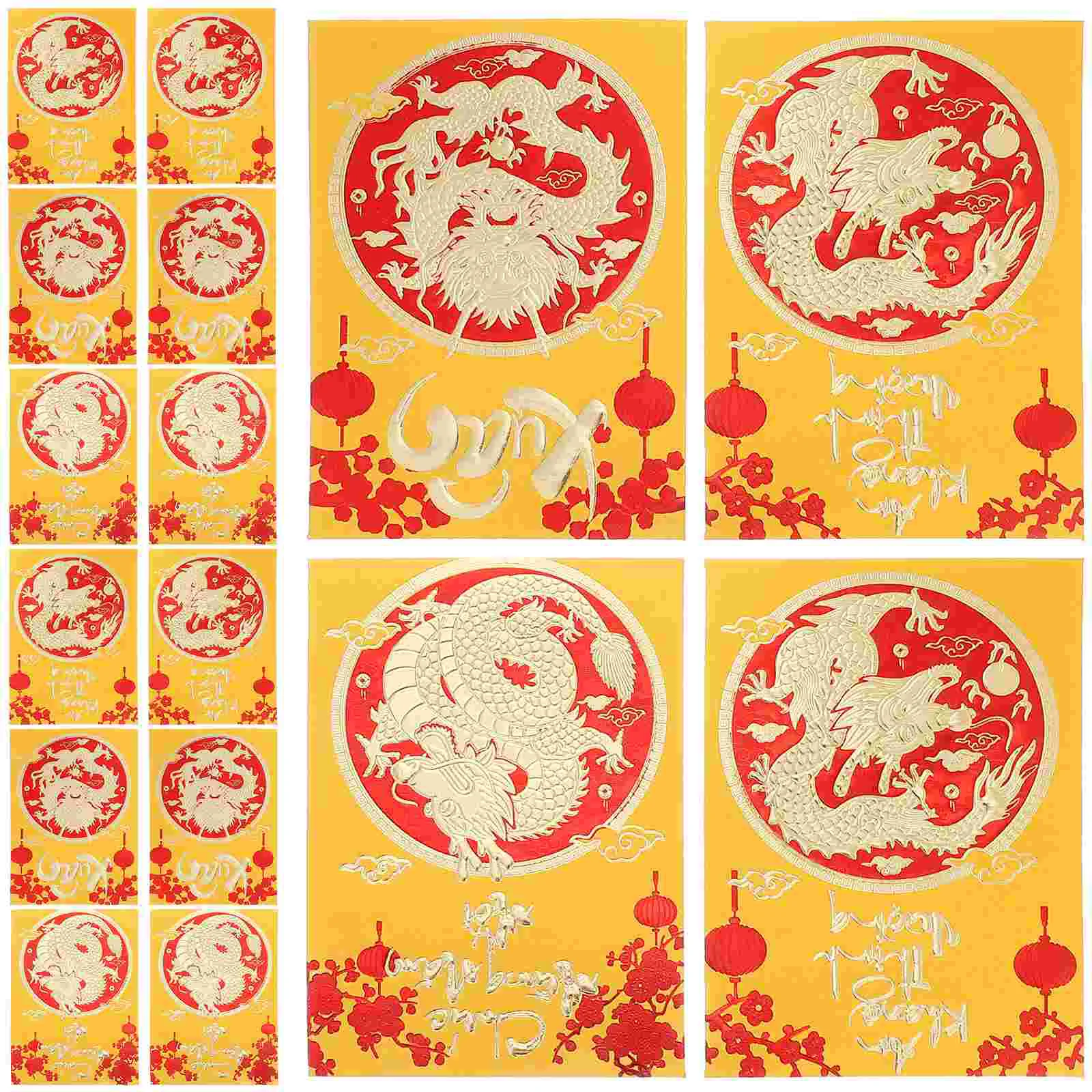 

Конверт с рисунком дракона, традиционные красные карманы, новогодние пакеты, конверты, праздничные китайские деньги, милые Конверты в стиле Луны