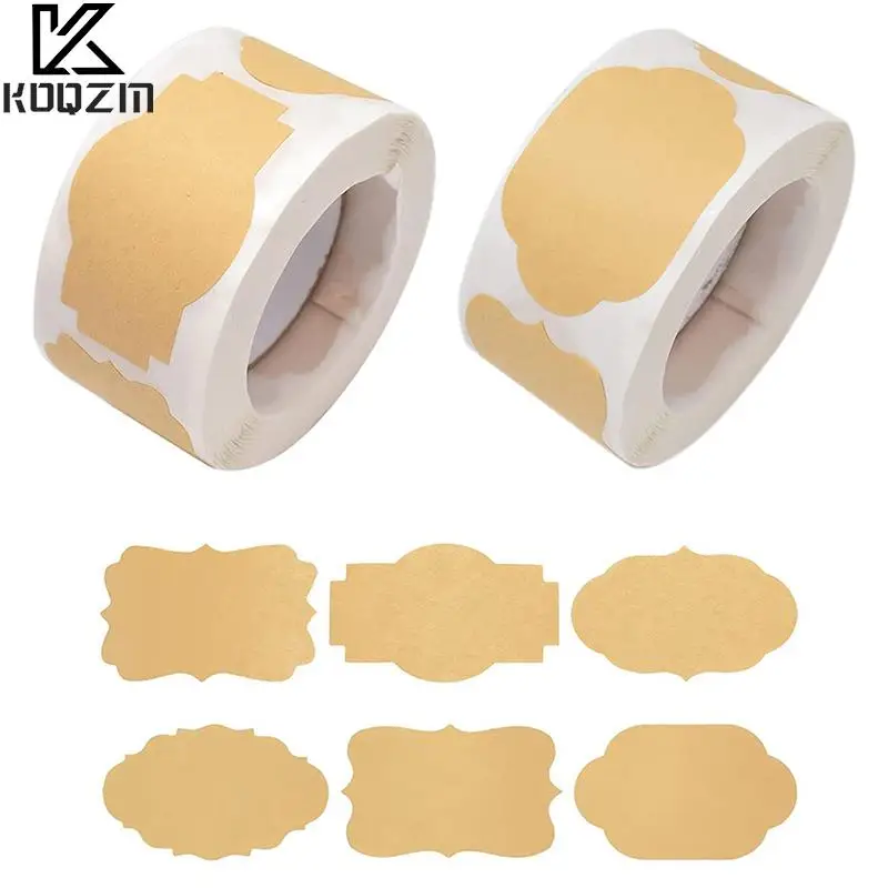 

250pcs/roll DIY Blank Kraft Paper Label Handmade Baking Seal Sticker Gift Tag Jar Decoration Cute Stationery Sticker