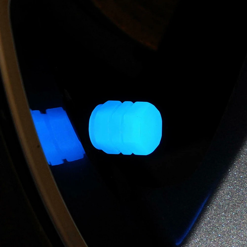 

8Pcs Car Tire Fluorescent Luminous Tire Valve Stem Cap Luminous Valve Blue Universal Car Accessories High Quality
